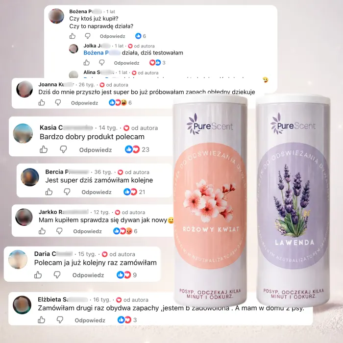 Komentarze klientek z Facebooka o PureScent